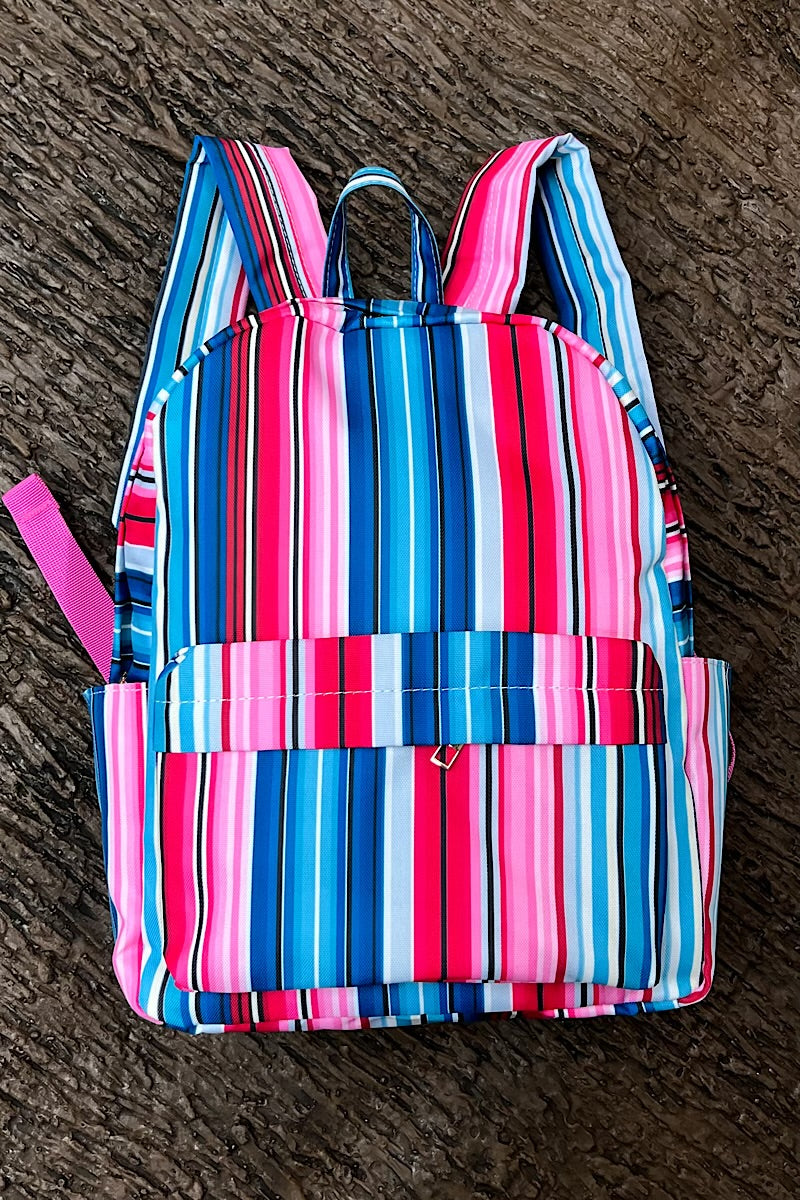 MULTI-COLOR STRIPE PRINTED MEDIUM SIZE BACKPACK. BP-2023-D