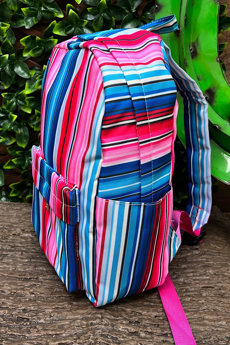 MULTI-COLOR STRIPE PRINTED MEDIUM SIZE BACKPACK. BP-2023-D