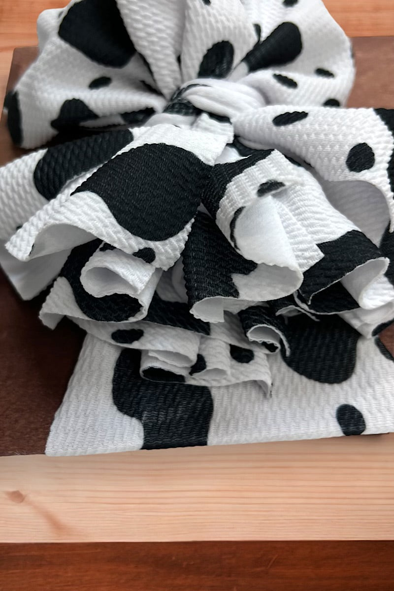 THICK COW SPOTTED BIG TASSEL BABY HEADBAND.F-DLH2343K