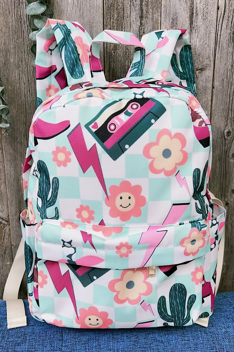 Strike, floral,cactus Small printed backpack. BP-202323-29