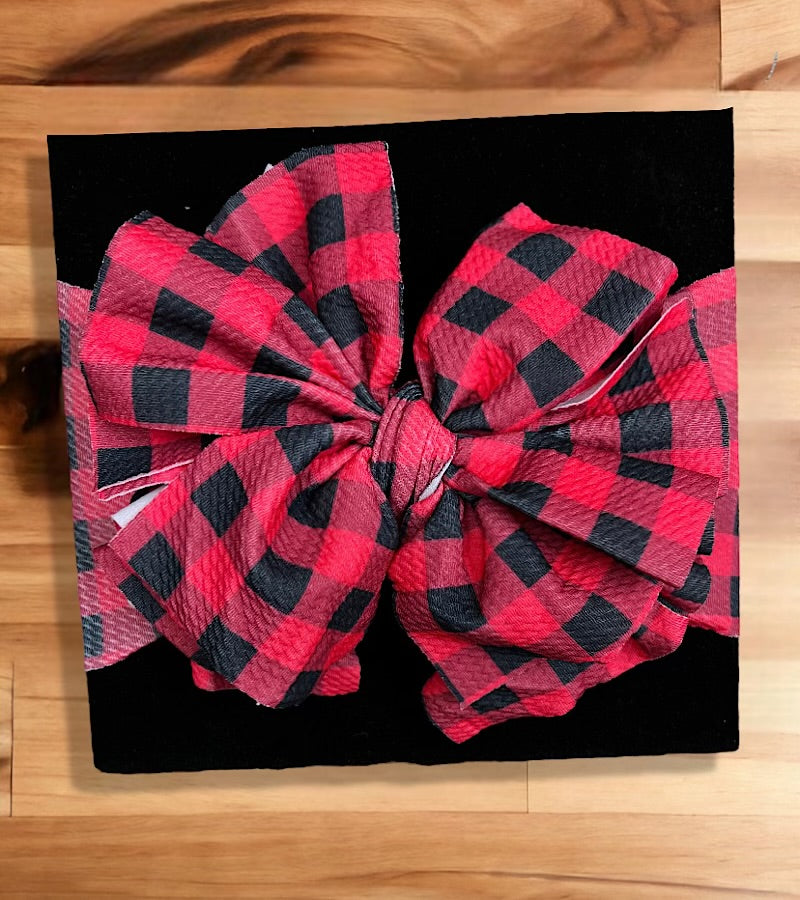 Plaid printed large headbands.  F-DLH2366K
