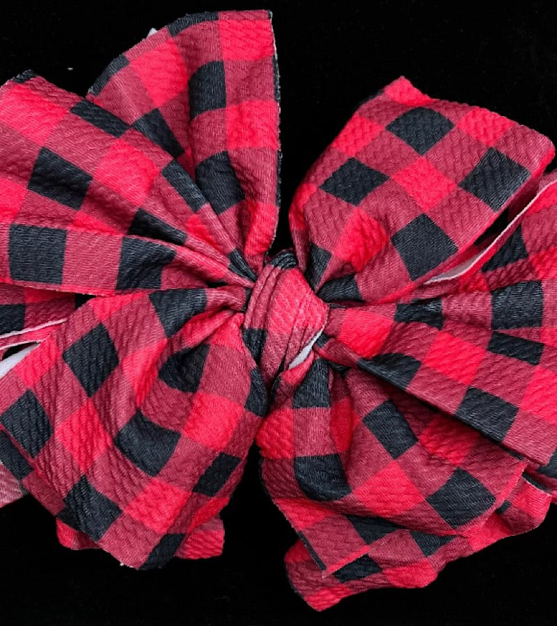 Plaid printed large headbands.  F-DLH2366K