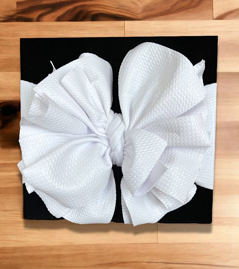 Pleather matte white large headbands. F-DLH2444K