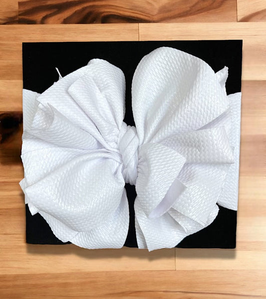 Pleather matte white large headbands. F-DLH2444K