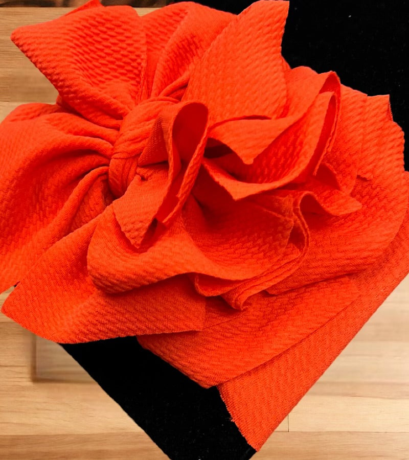 Orange textured fabric large headbands.  F-DLH2329K