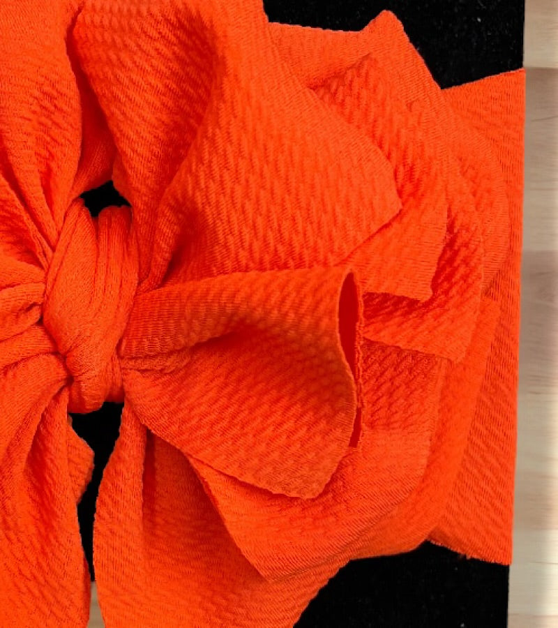 Orange textured fabric large headbands.  F-DLH2329K