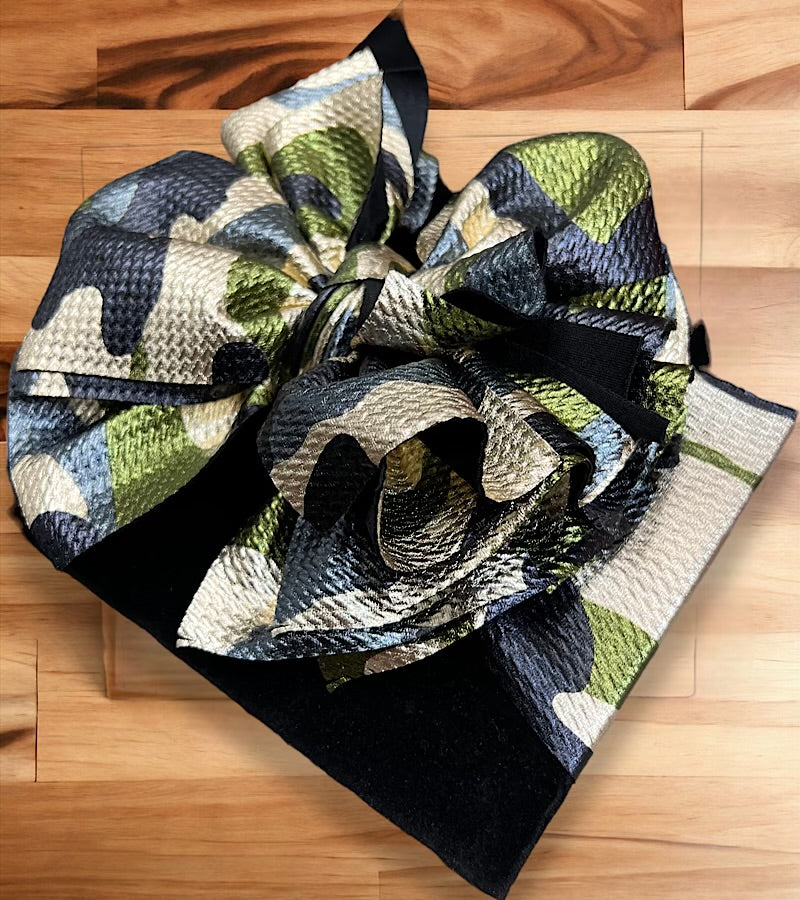 Camouflage metallic printed large headbands.  F-DLH2449K