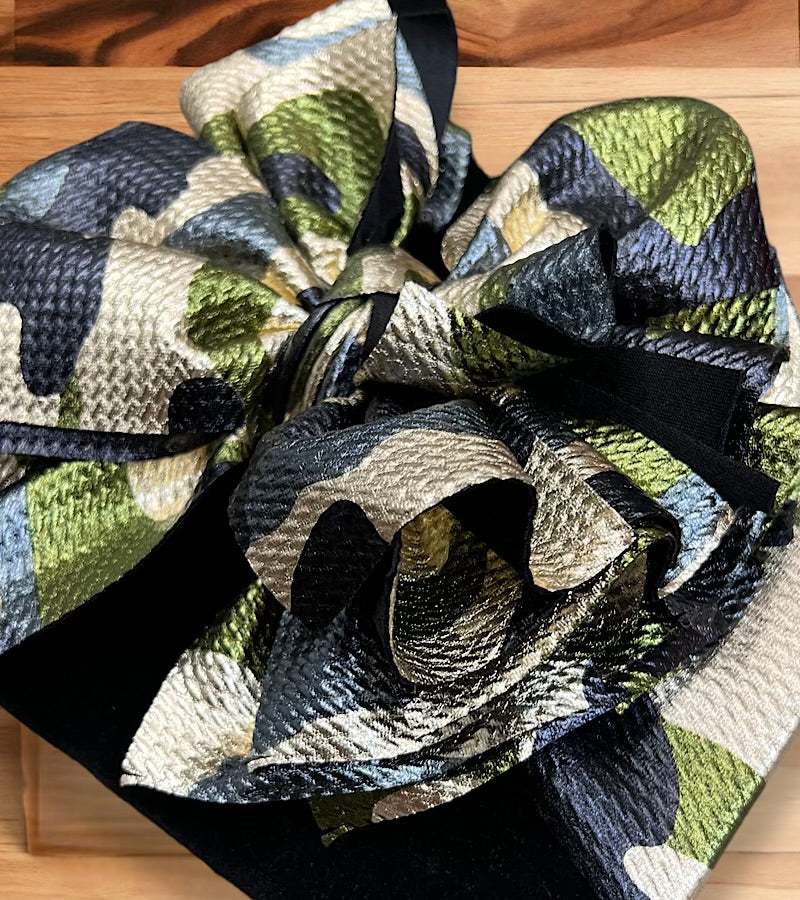 Camouflage metallic printed large headbands.  F-DLH2449K