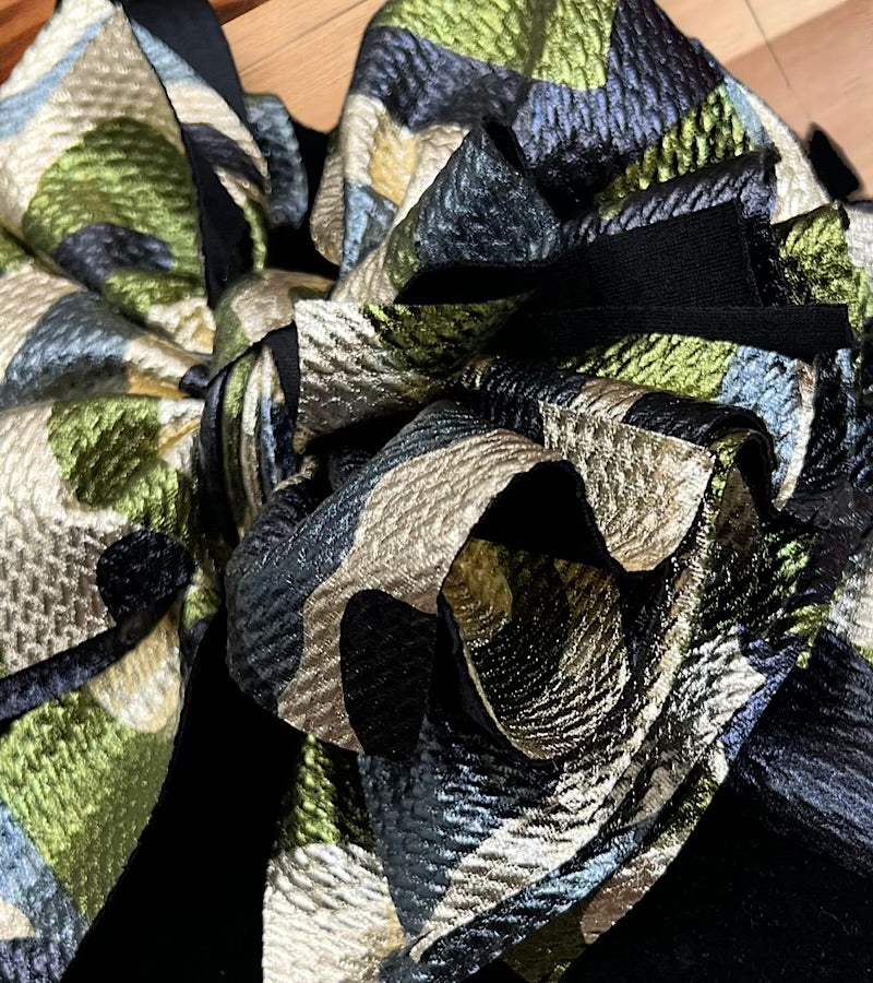 Camouflage metallic printed large headbands.  F-DLH2449K
