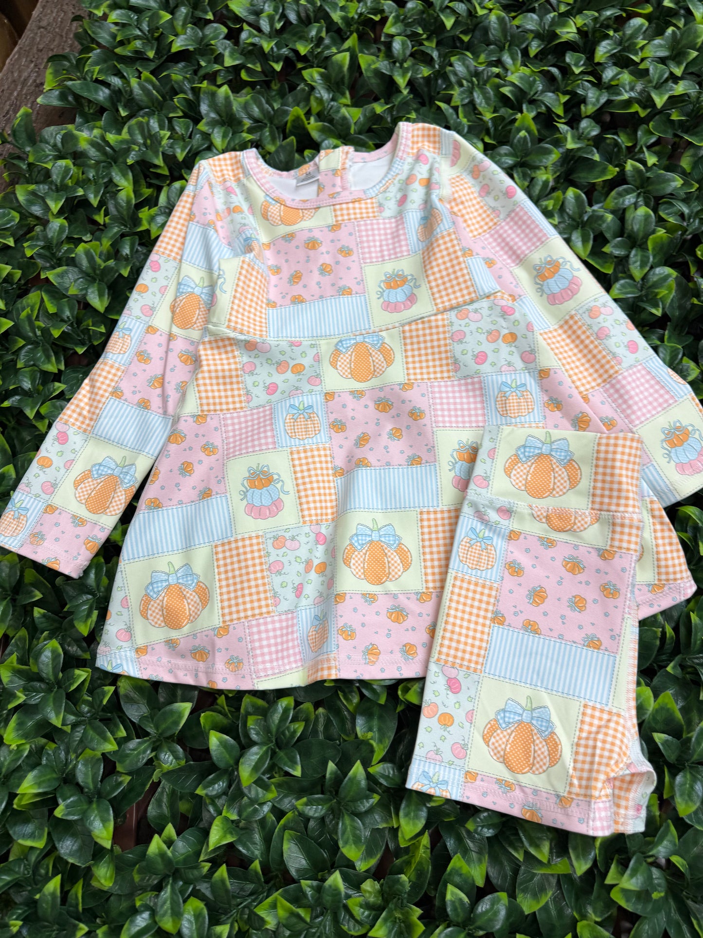 Patchwork  printed Active wear dress with undershorts. GLD0505-14-AMY
