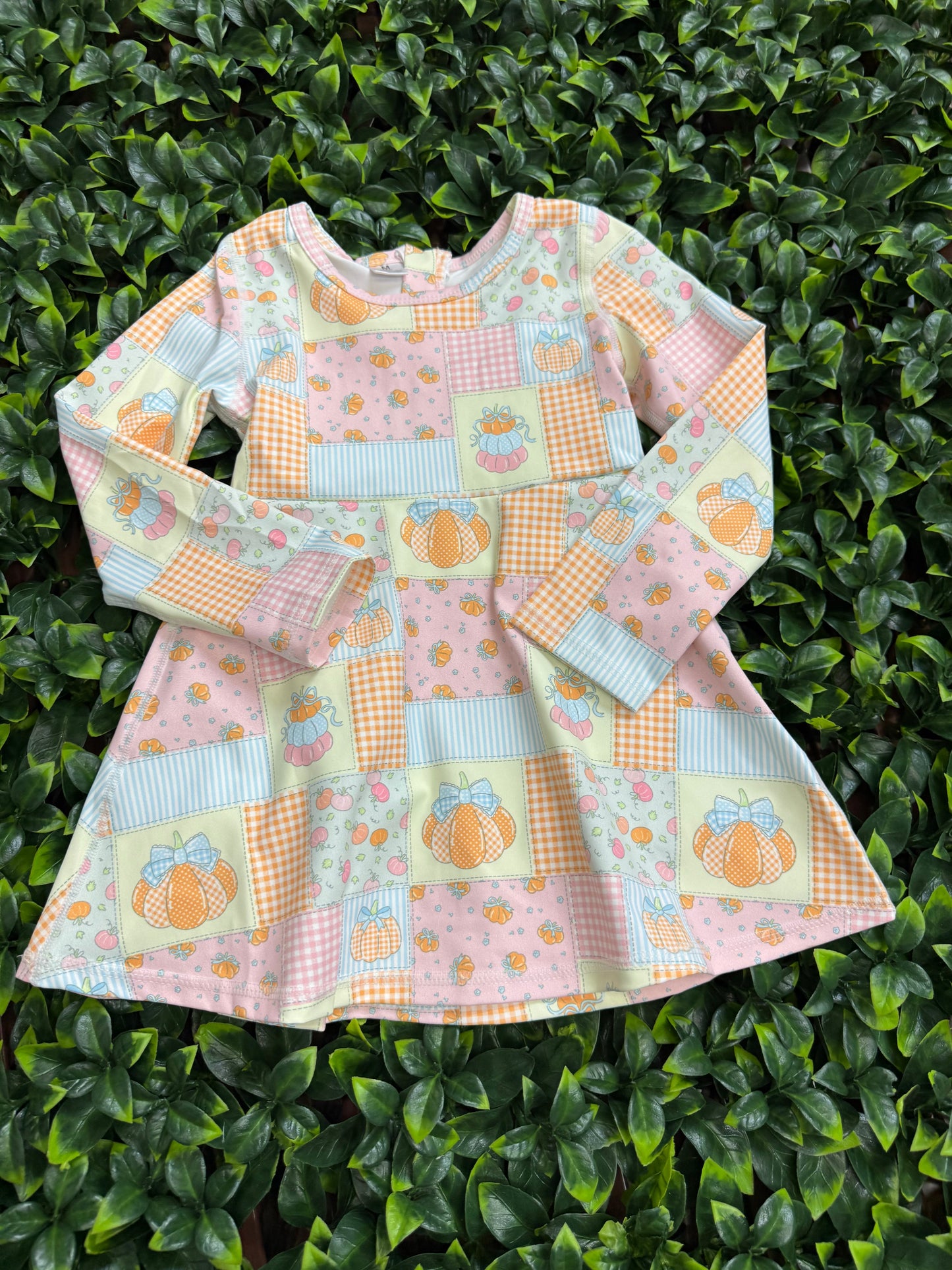 Patchwork  printed Active wear dress with undershorts. GLD0505-14-AMY