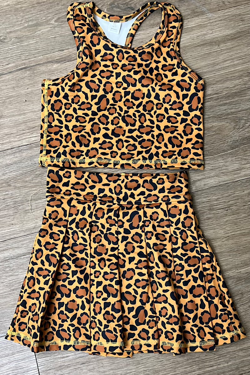 Hi-Performance Leopard printed tank top and skort. GSD022405-B