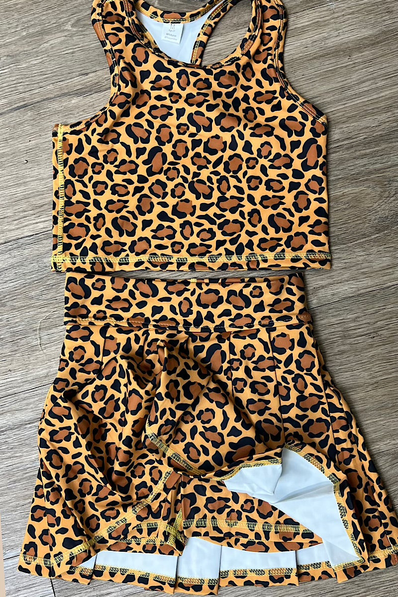 Hi-Performance Leopard printed tank top and skort. GSD022405-B