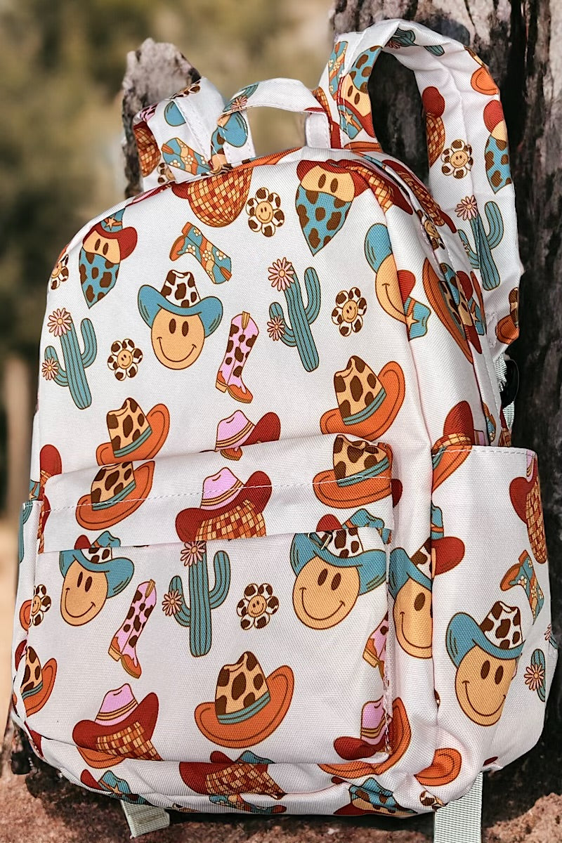 Western emoji printed Small size backpack. BP-202323-33