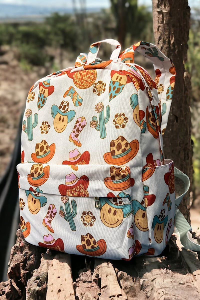 Western emoji printed Small size backpack. BP-202323-33