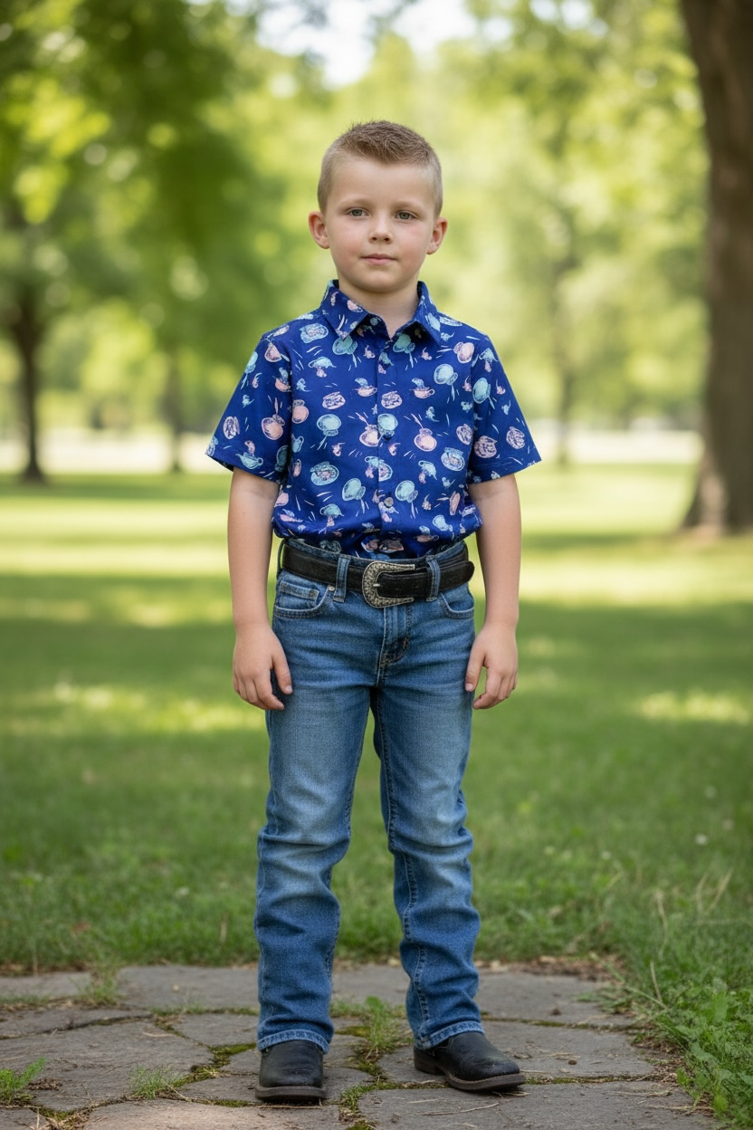 Dr. S navy blue button up shirt with collar.