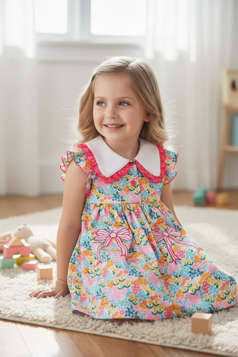 Floral tiered printed dress.