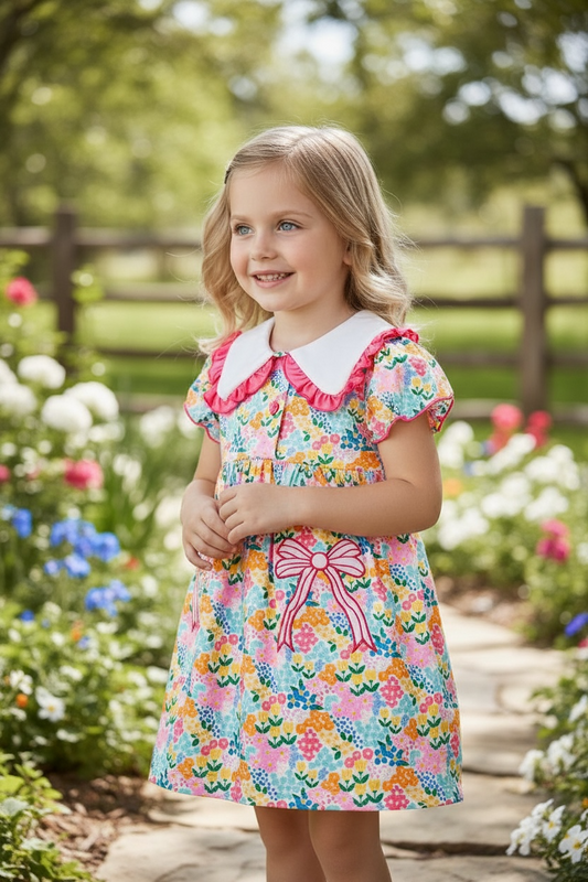 Floral tiered printed dress.