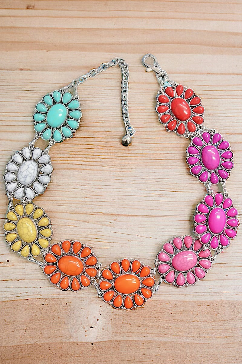 Multi-color concho belt. C-2024