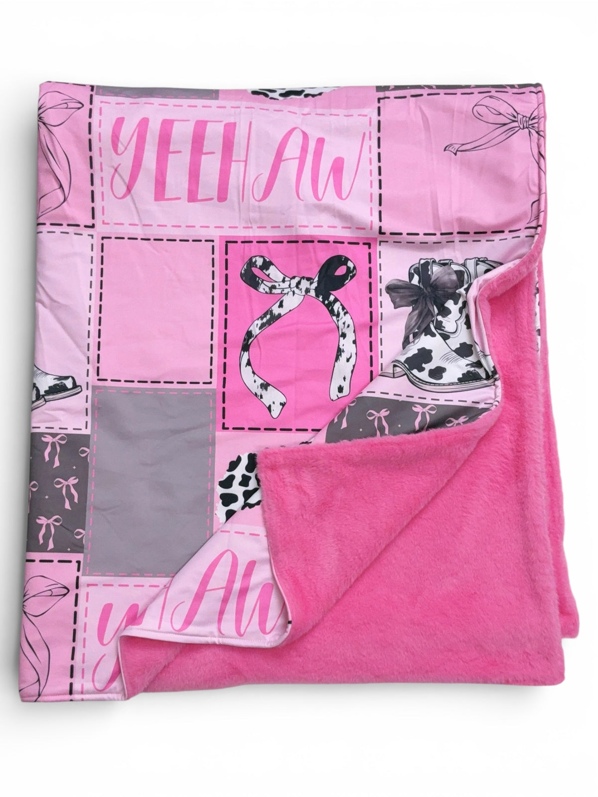 50" x 60" Yeehaw, coquette /western printed throw blanket. BL111305-50*60inches