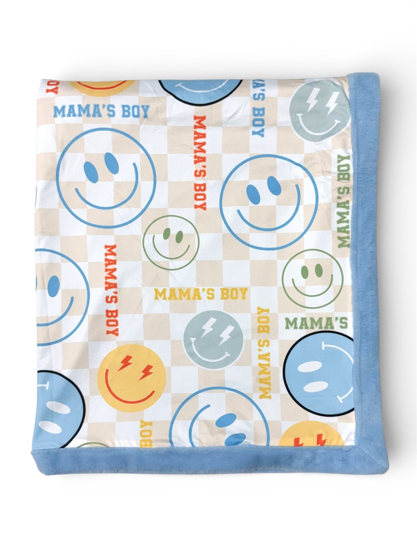 50" x 60" Mama's Boy emoji throw blanket. BL092403-50*60inches