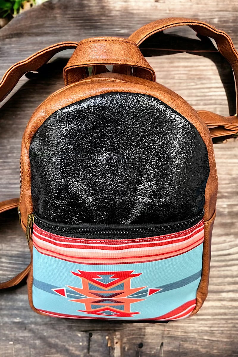 Girls & women mini aztec printed backpack. BBG65153006 S.