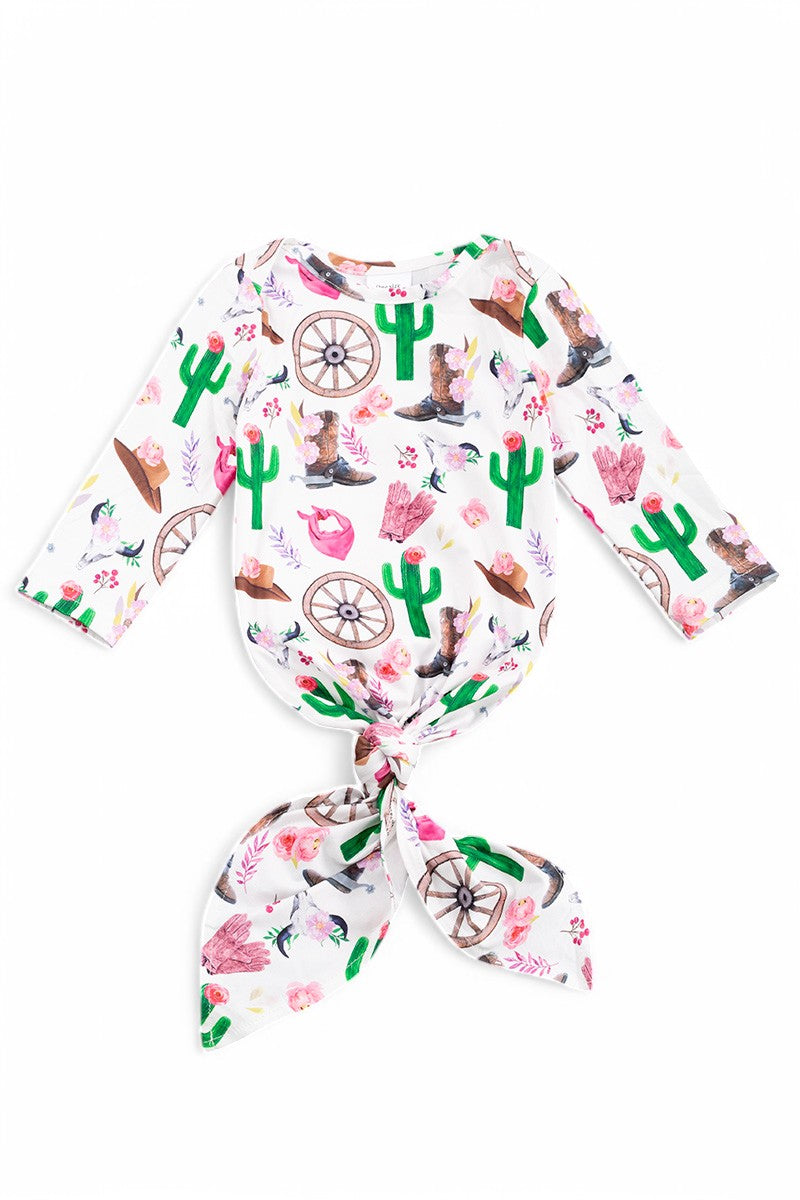 Cactus printed girls baby gown, Choose your favorite.