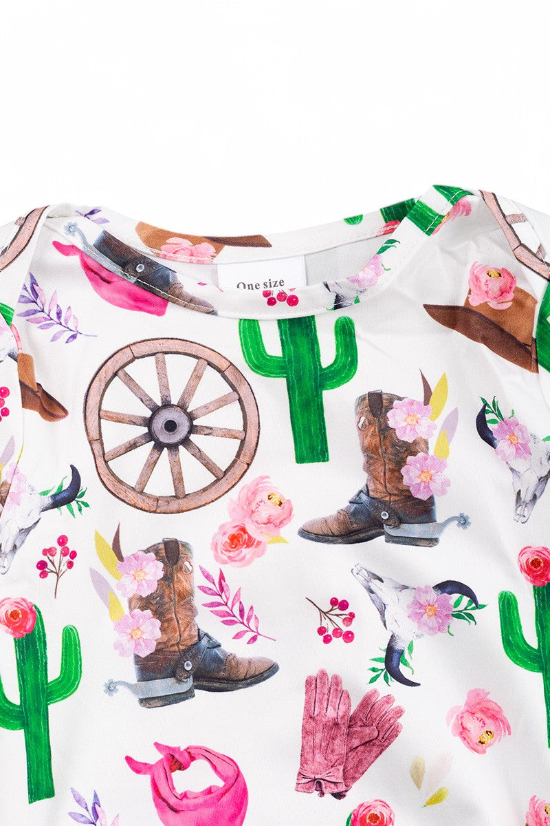 Cactus printed girls baby gown, Choose your favorite.