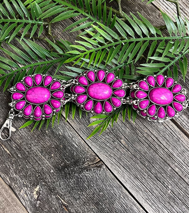 Magenta marble pattern concho belt . (32"LONG) ACG65153018 S