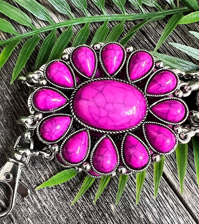 Magenta marble pattern concho belt . (32"LONG) ACG65153018 S