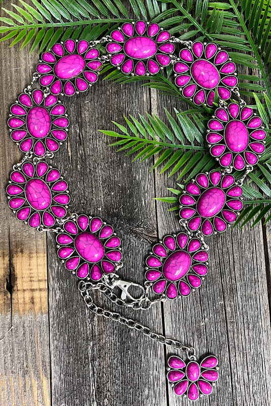 Magenta marble pattern concho belt . (32"LONG) ACG65153018 S