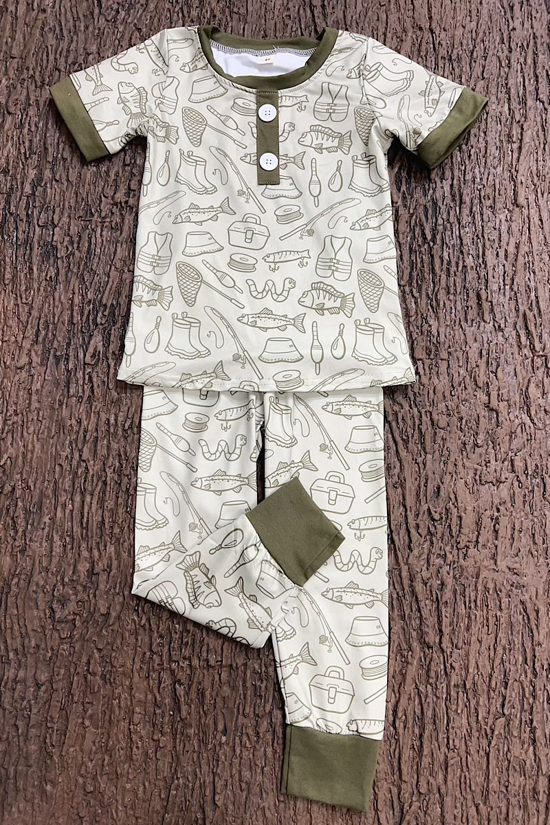Gone Fishing printed pajamas. BSPO0425-4-M-