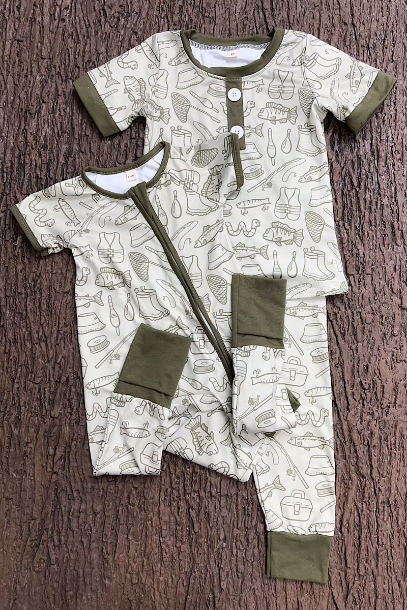 Gone Fishing printed pajamas. BSPO0425-4-M-