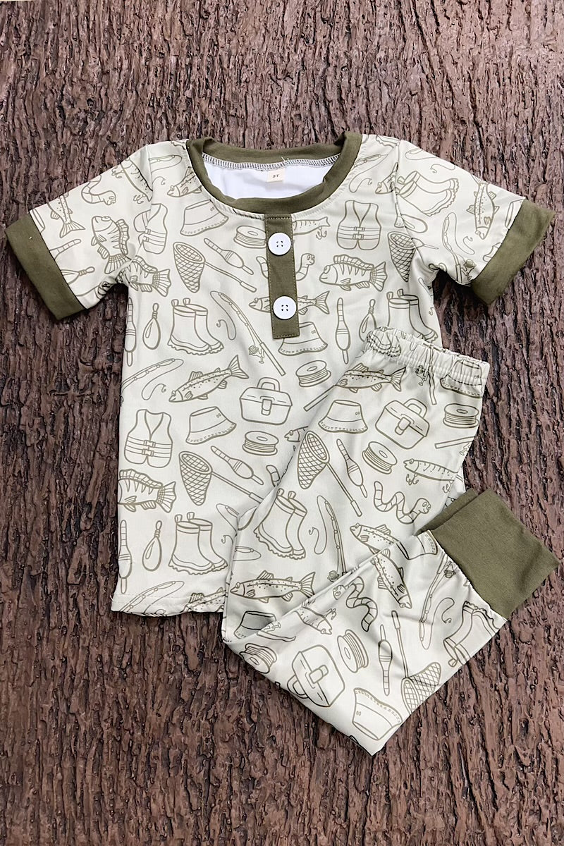 Gone Fishing printed pajamas. BSPO0425-4-M-