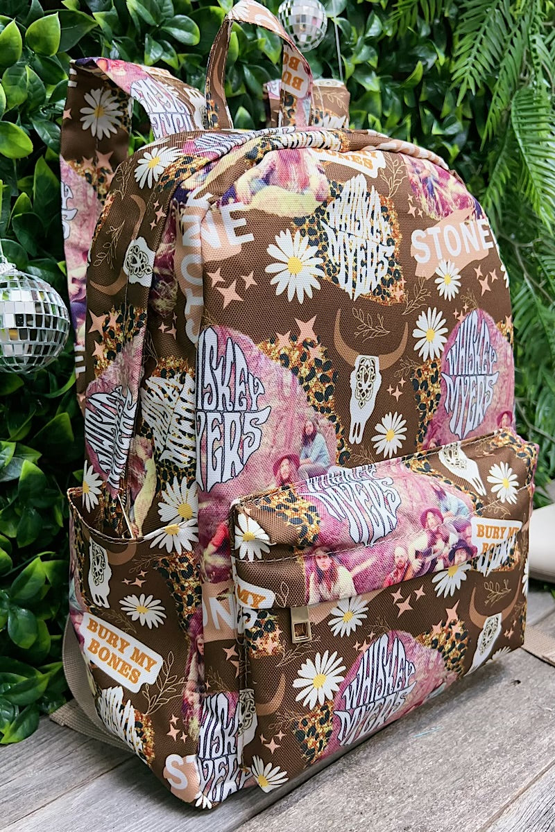 Multi printed, daisy character Medium size backpack. BP-202323-5