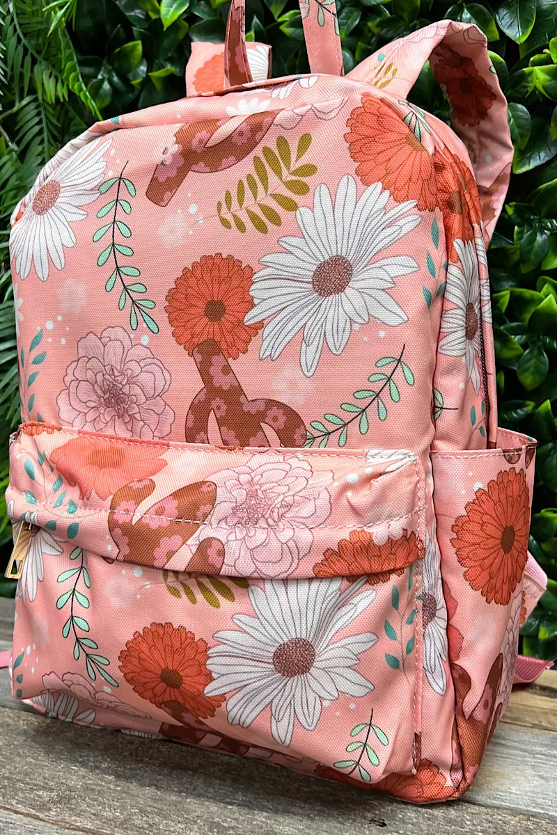 Floral cactus/coral printed Small size backpack. BP-202323-13
