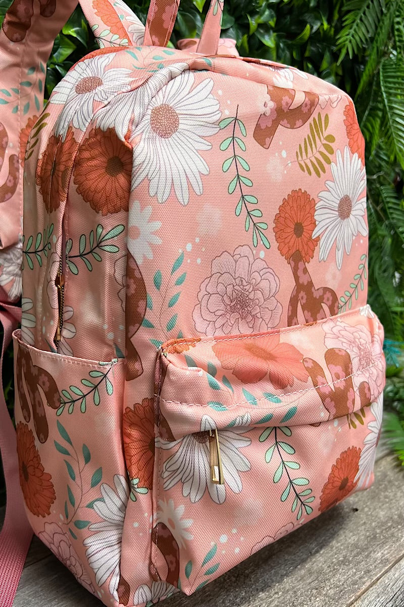 Floral cactus/coral printed Small size backpack. BP-202323-13