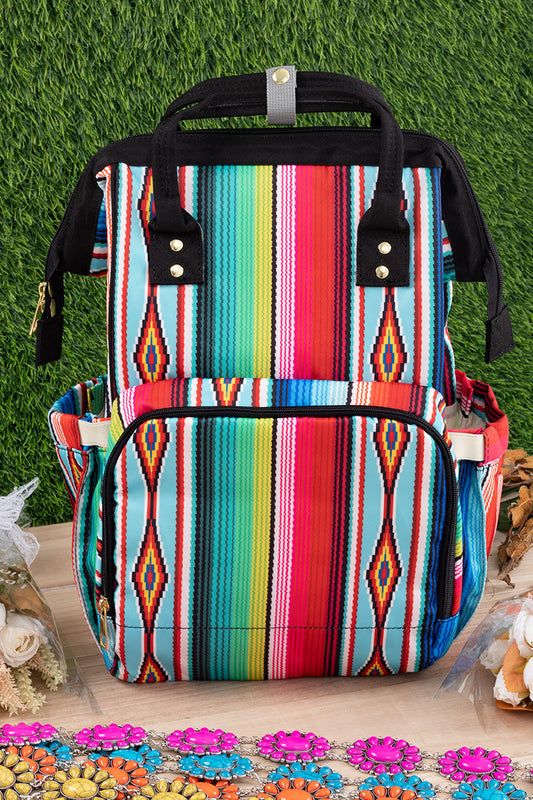 Serape printed diaper bag.