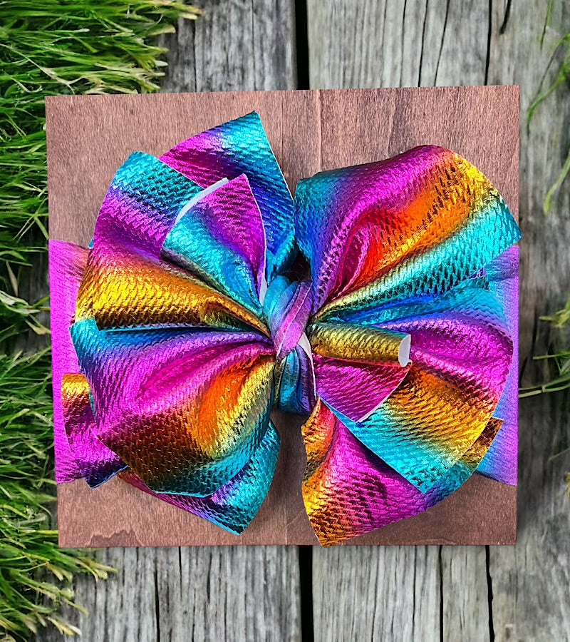 Metallic Big tassel printed headbands HB30M-3