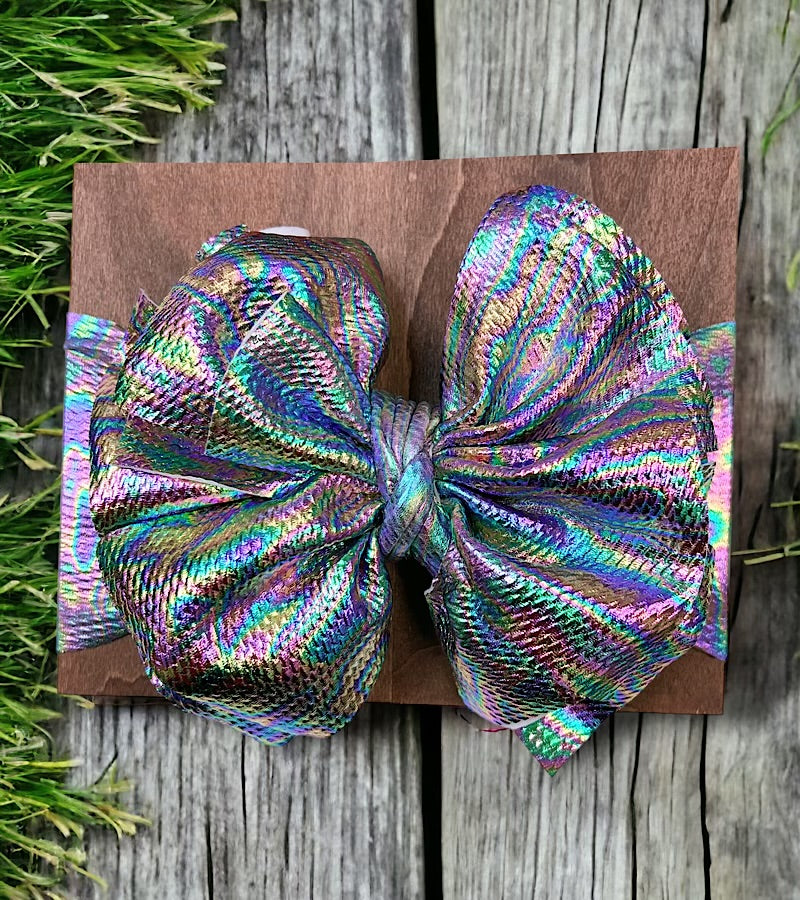 Metallic Big tassel printed headbands HB30M-3