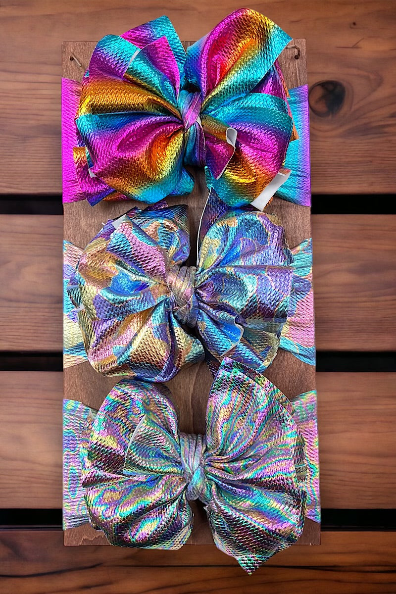 Metallic Big tassel printed headbands HB30M-3