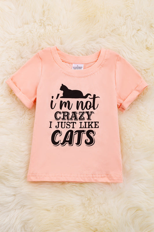 Pink "I'm not crazy I just like cats" tee shirt