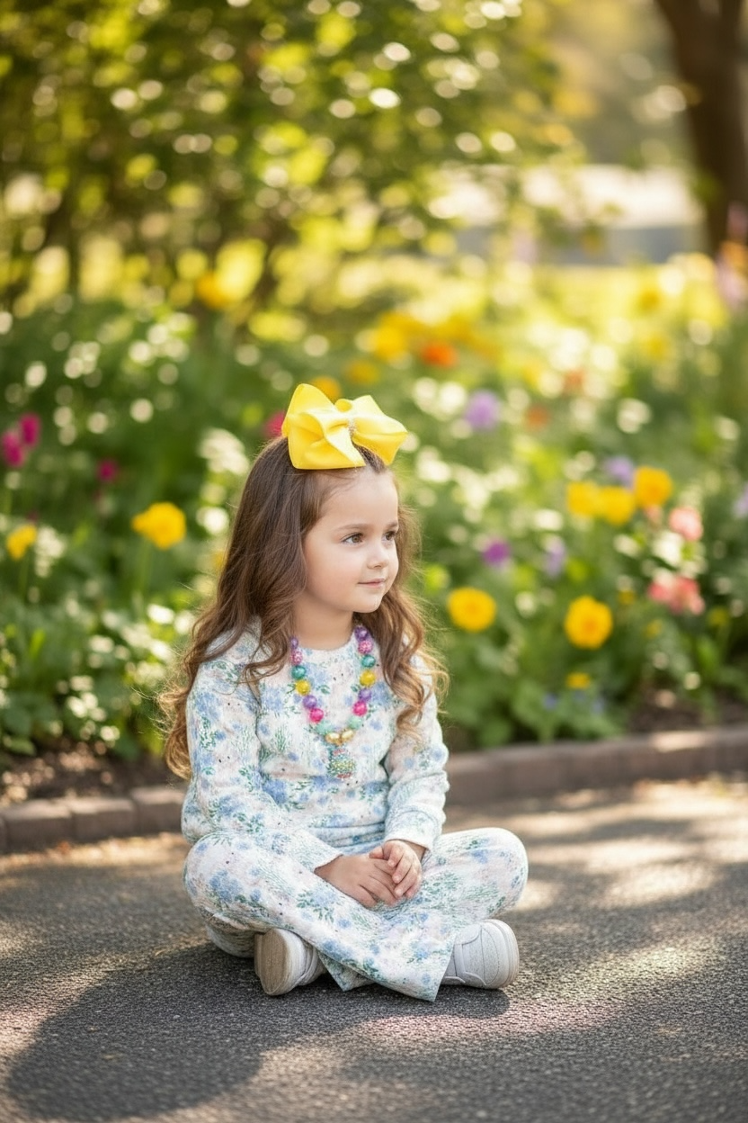 Easter bunny printed girls 2 piece set.