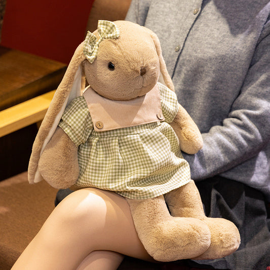 Cute gingham dress rabbit! Available in 2 sizes.