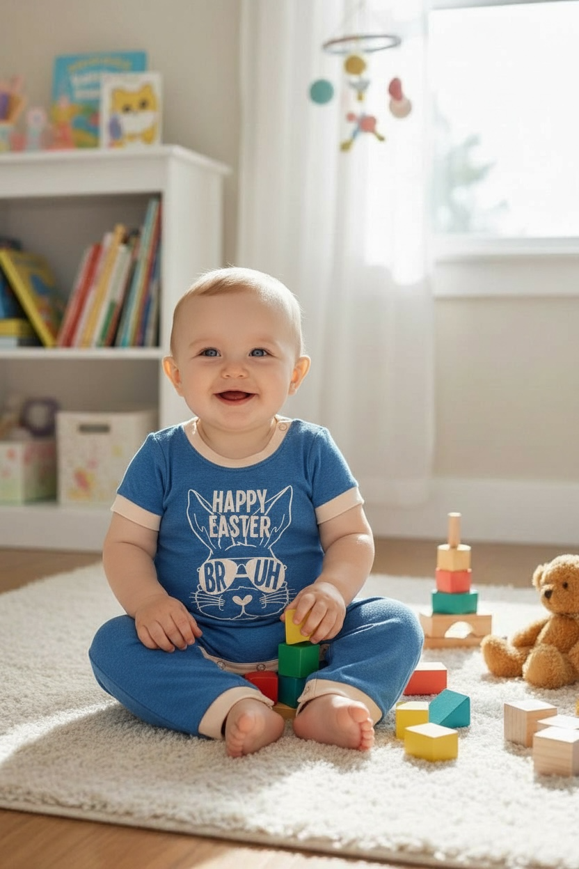 Happy Easter Bruh" Boys baby romper. RPB60027