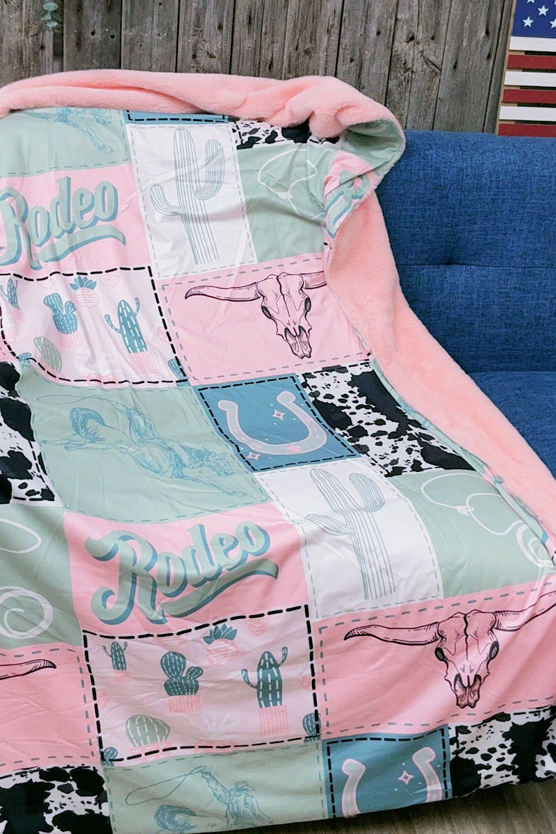 50" x 60" Throw blanket Rodeo western blanket.