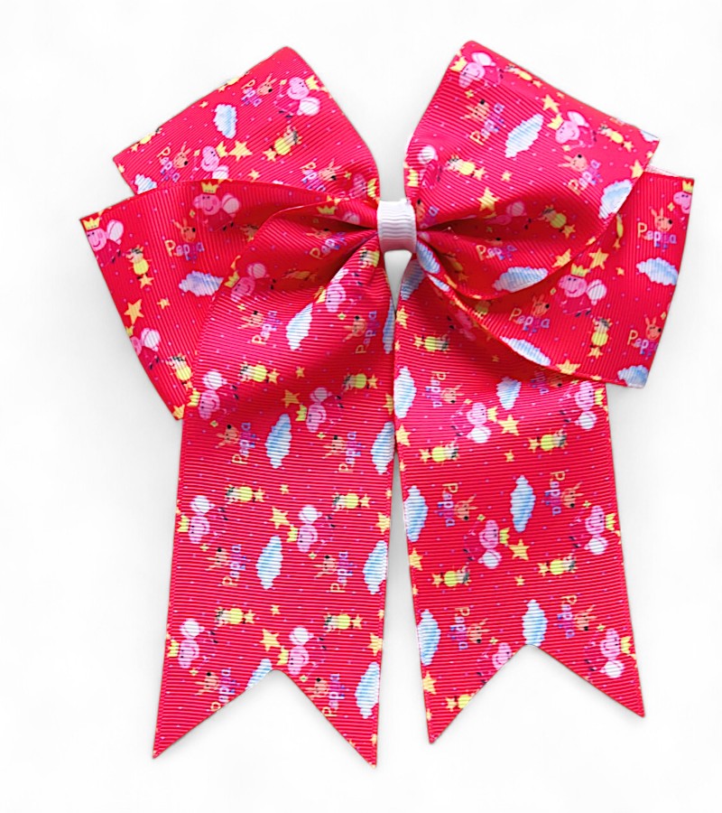 6.5" X 7.5" Fun character printed coquette bows.