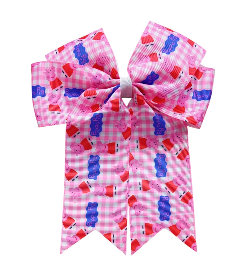 6.5" X 7.5" Fun character printed coquette bows.
