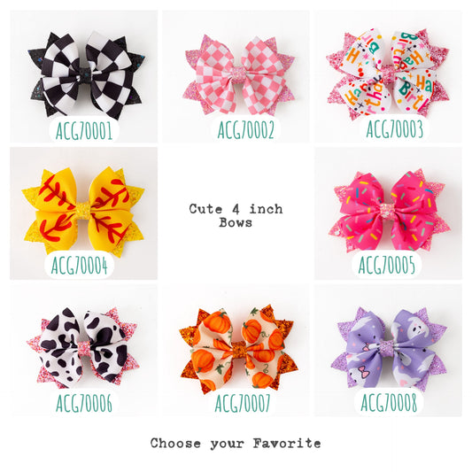 Cute 4 inch hair bows. Choose your favorite