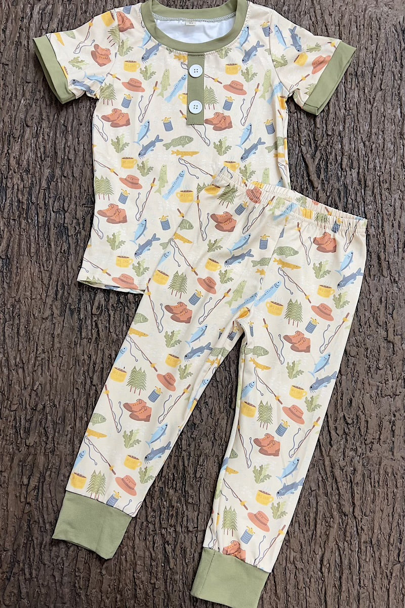 Fishing printed boys pajamas. BSPO0425-3A-